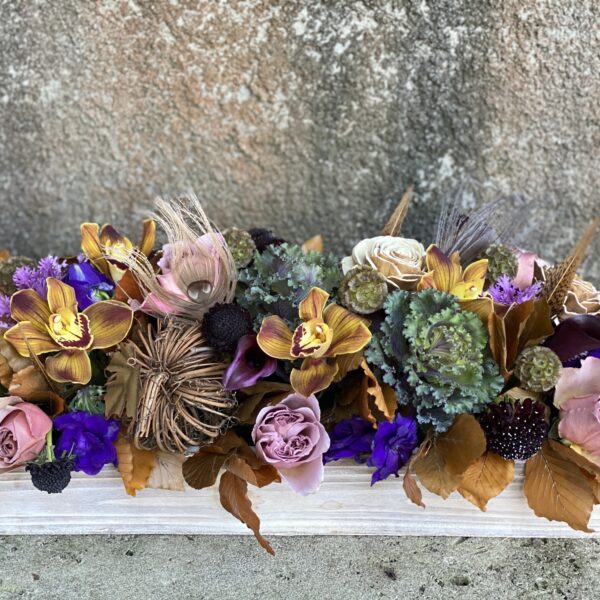 Blackberry Latte Fall Dining Floral Centerpiece