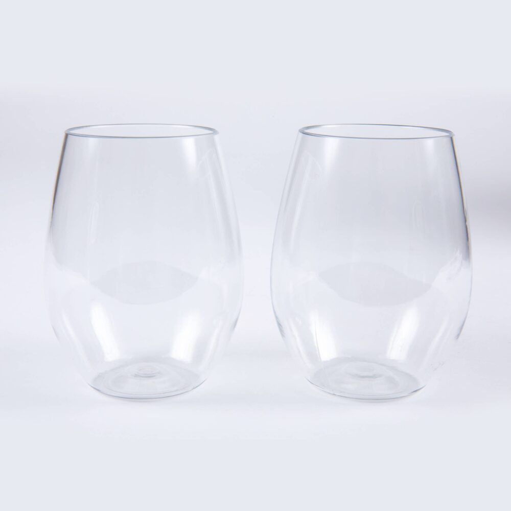 Two Clear Glass Cups