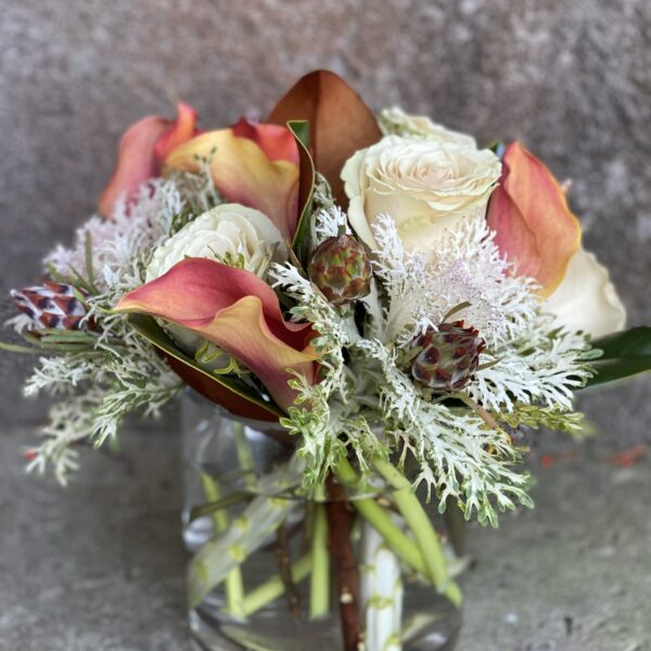 Brown Sugar Low and Lush Holiday Floral Arrangement