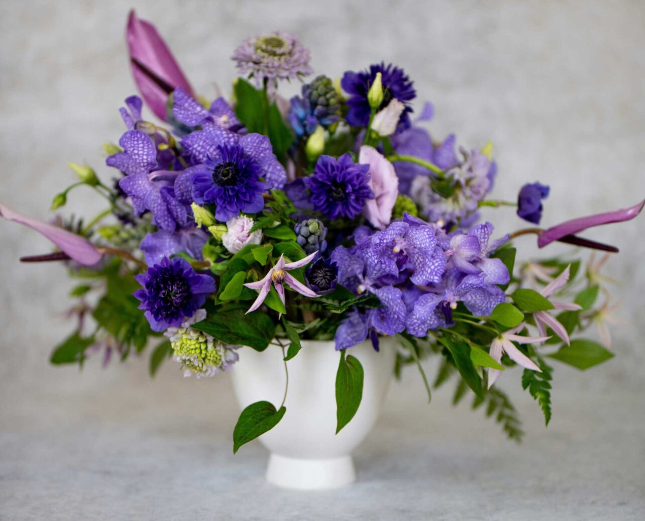 Very Peri Inspired Floral Arrangement