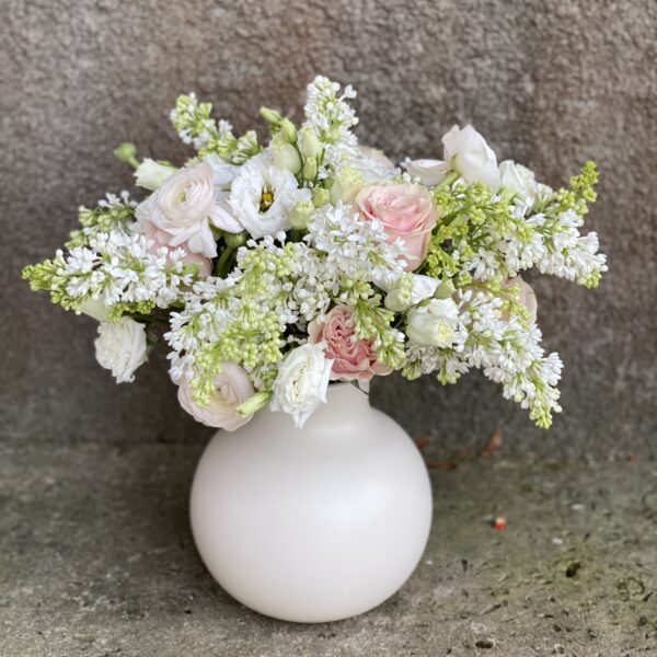 White & Blush Inspired Floral Arrangement