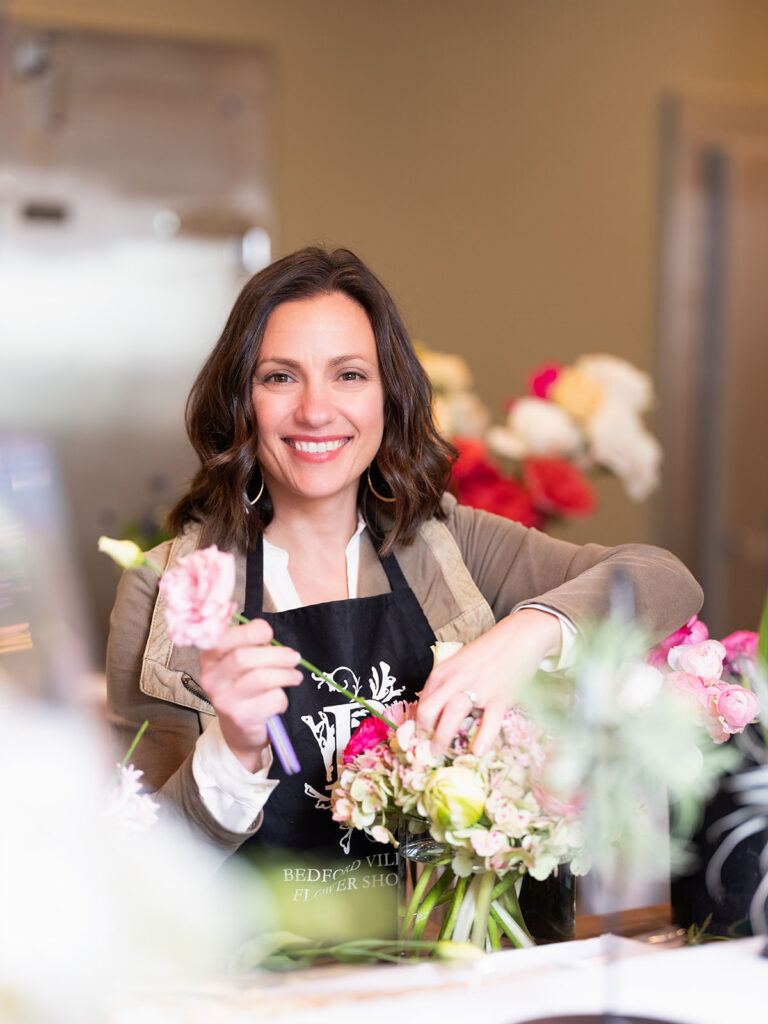 Lauren Chillemi - florist and owner of Bedford Village Flower Shoppe