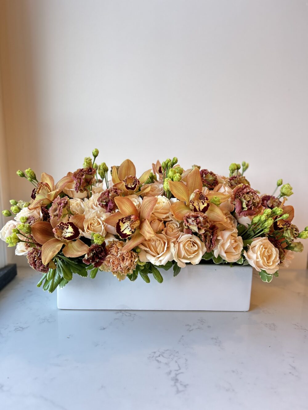 Coppers and Peaches Dining Centerpiece