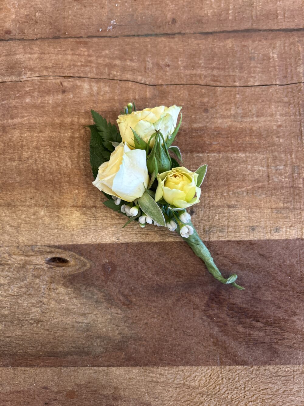 Buttercream Boutonniere Prom by Bedford Village Flower Shoppe