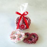 2pc Valentine’s Milk and White Chocolate Covered Pretzels +$7.00
